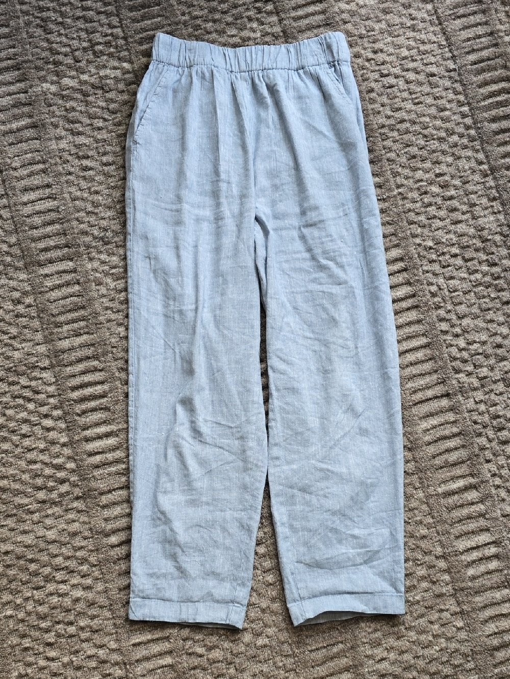 Lou & Grey Light Blue Linen-Blend Pull-on Pants | XS